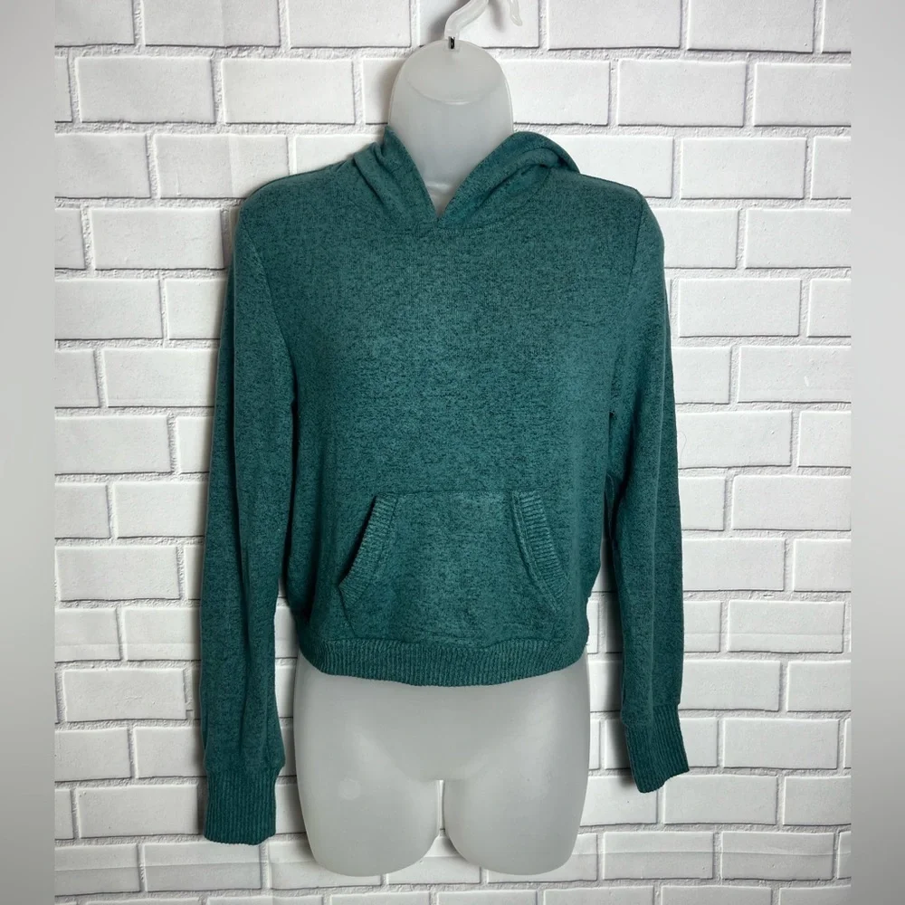 No Boundaries Women’s Green 2-Piece Hoodie & Flare Pants Set casual comfort/M